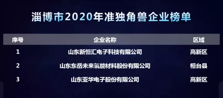 淄博瞪羚企業(yè)、獨角獸企業(yè)榜單公布，新恒匯列準獨角獸企業(yè)榜單之首！
